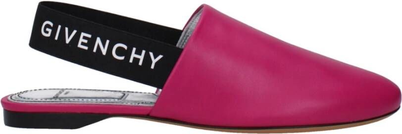 Givenchy Roze Leren Platte Sandalen
