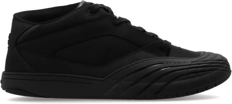 Givenchy Zwarte Leren Sneakers met Logodetail Black Heren