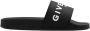 Givenchy Zwarte Slide Sandalen met Contrasterende Handtekening Zwart Dames - Thumbnail 1