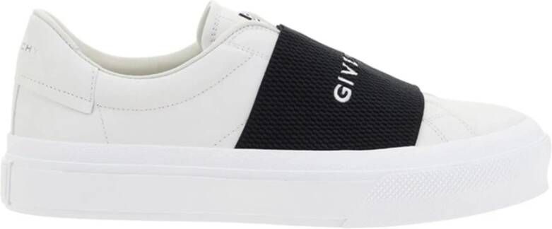 Givenchy Elastische Bruid Ronde Neus Leren Sneakers White Heren