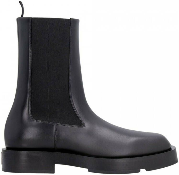Givenchy Squared Chelsea Boots In Box Leather Zwart Dames