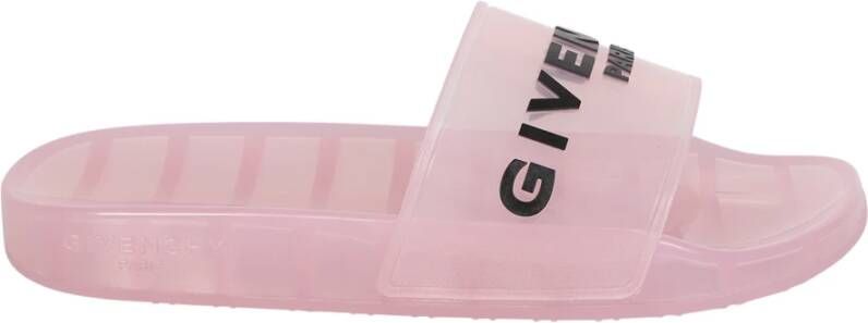 Givenchy Transparante rubberen slides met iconisch logo Roze Dames