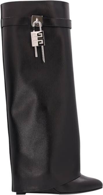 Givenchy Wijde leren laarzen met haaienvergrendeling