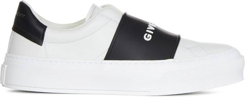 Givenchy Witte Instap Sneakers met Zwarte Elastische Band Wit Dames