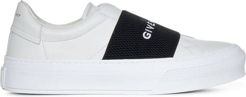 Givenchy Leren Sneakers Zwart Wit Logo Rubber White Dames