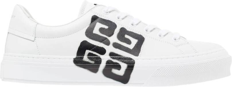 Givenchy Witte kalfsleren City Sport Graffiti Effect Sneakers White Heren