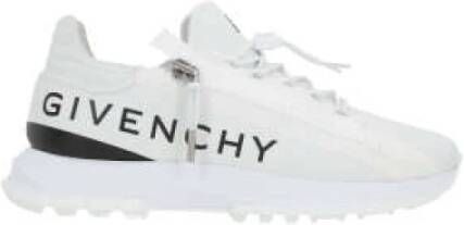 Givenchy Witte lage leren sneakers met logo print White Heren