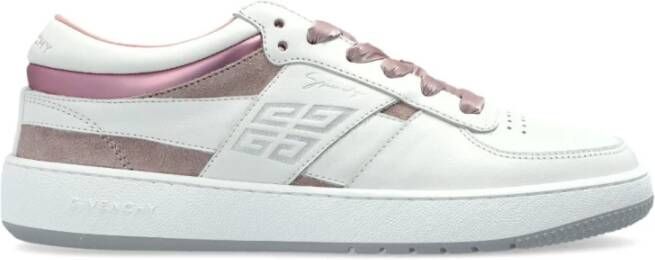 Givenchy Witte Leren Sneakers met Roze Inzetstukken