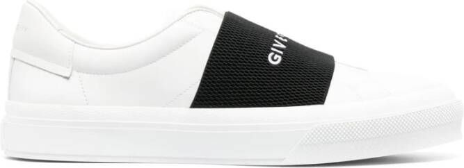 Givenchy Witte Paris Strap Leren Sneakers White Heren