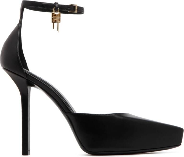 Givenchy Zwarte Kalfsleren Lock Platform Pumps Black Dames