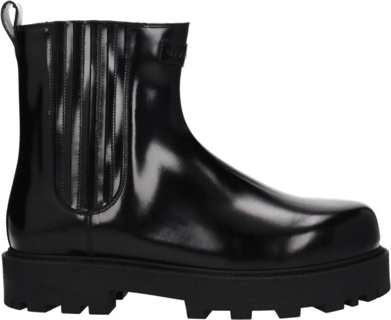 Givenchy Zwarte leren Chelsea-laarzen met elastische panelen Black Heren