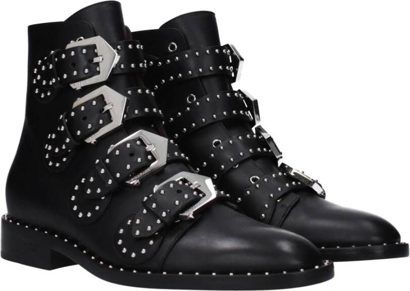 Givenchy Zwarte Leren Enkellaarzen met Studs