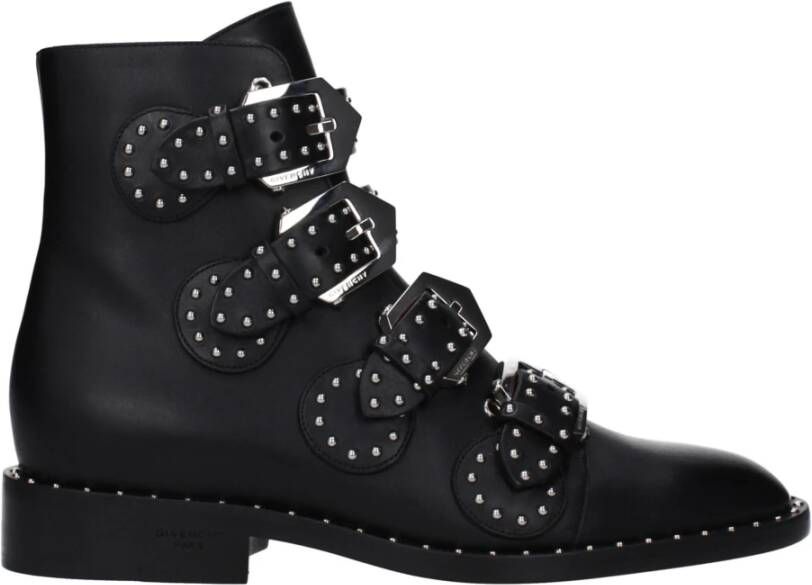 Givenchy Zwarte Leren Enkellaarzen met Studs