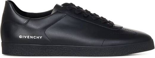Givenchy Zwarte Leren Lage Sneakers Black Heren