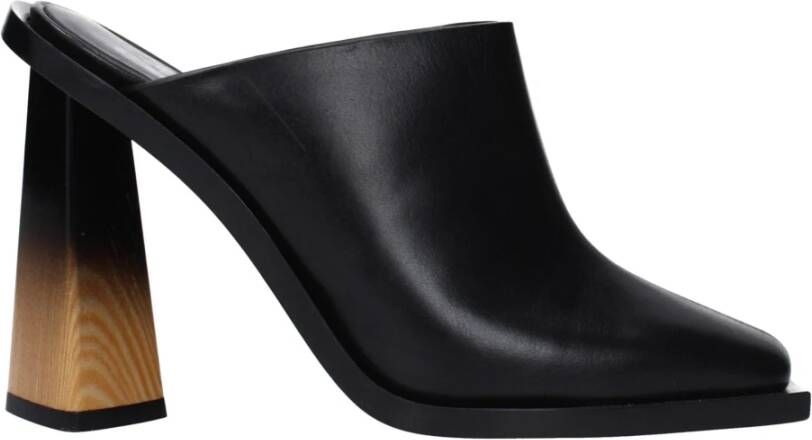 Givenchy Zwarte Leren Sandaal Vierkante Neus Hoge Hak
