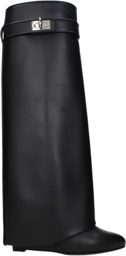 Givenchy Zwarte Leren Sleehaklaarzen met Draaislot