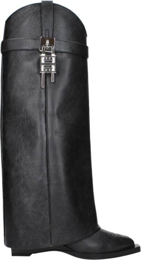 Givenchy Zwarte Leren Sleehaklaarzen