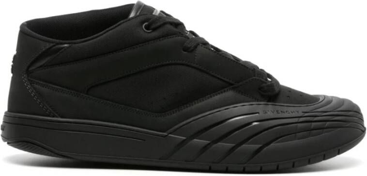 Givenchy Zwarte Leren Sneakers met Logodetail Black Heren