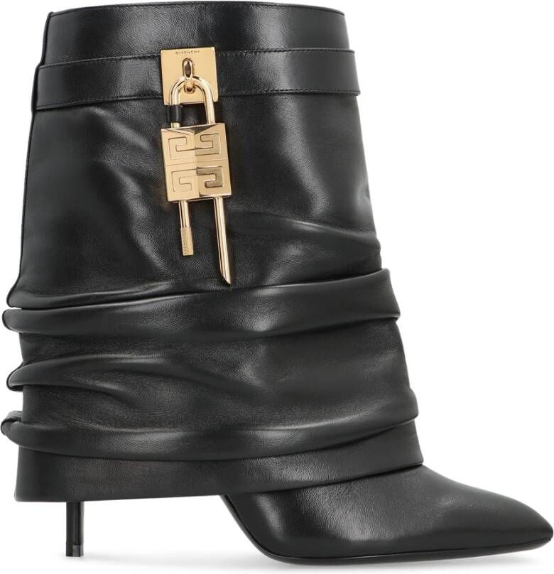 Givenchy Zwarte leren stiletto laarzen met haaienvergrendeling