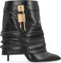 Givenchy Zwarte leren stiletto laarzen met haaienvergrendeling - Thumbnail 1