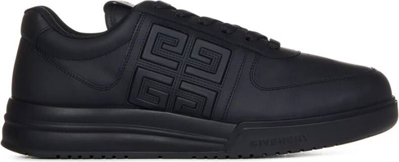 Givenchy Zwarte Leren Veterschoenen Zwart Heren