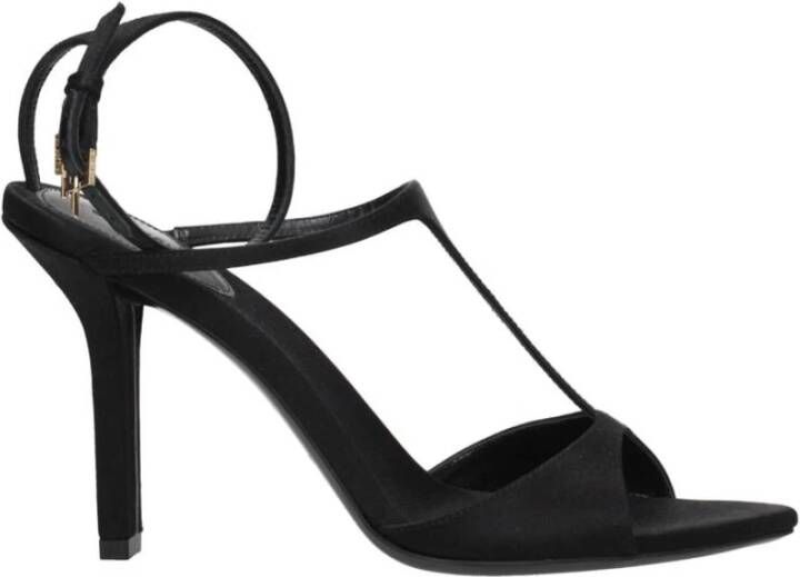 Givenchy Zwarte Satijnen Hoge Hak Sandalen