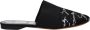 Givenchy Zwarte Satijnen Slof met Logo Detail - Thumbnail 1