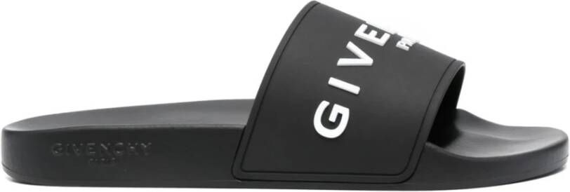 Givenchy Zwarte Slide Platte Sandalen