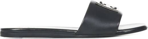Givenchy Zwarte Sliders met Vierkante Neus Zwart Dames