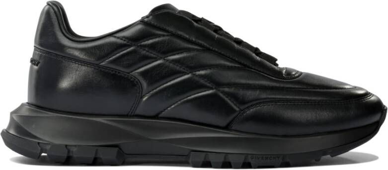 Givenchy Zwarte Sneakers Vetersluiting In reliëf logo Italië