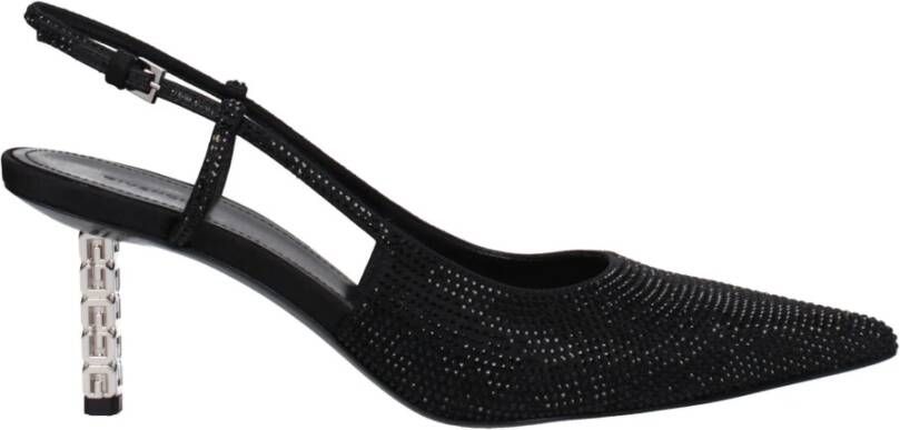 Givenchy Zwarte Stof Rhinestone Sandaal