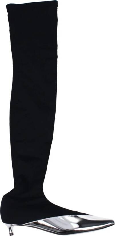 Givenchy Zwarte Stoffen Over De Knie Laarzen