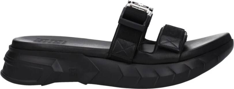 Givenchy Zwarte Stoffen Slipper met Logo Detail