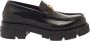 Givenchy Zwarte Leren Loafers met Gouden Logo Plaque Black Dames - Thumbnail 1