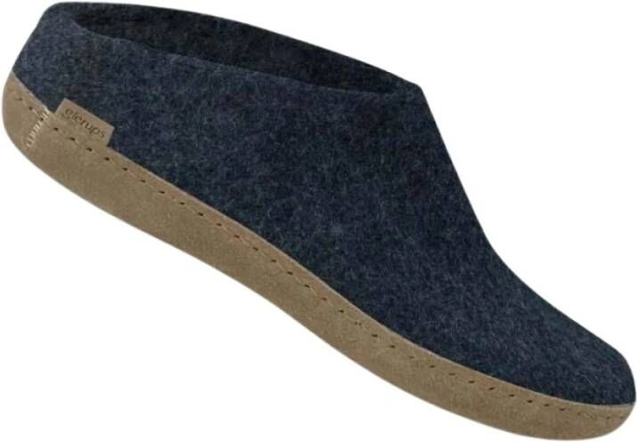 Glerups Denim Slip-On met Leren Zool Blue Heren
