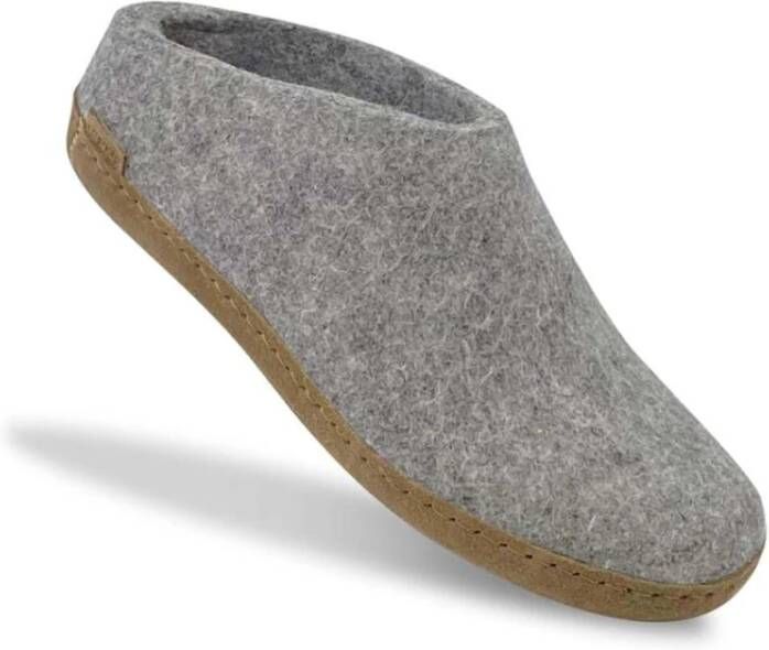 Glerups Slipper met leren zool-Grijs - Foto 2