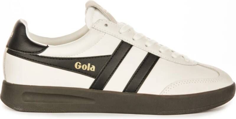 Gola Klassieke Cyclone Leren Sneakers Wit Zwart Vrouwen