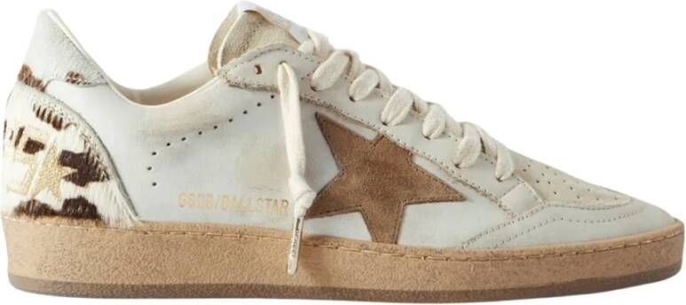 Golden Goose Ballstar Leren Sneakers Wit Eggnog