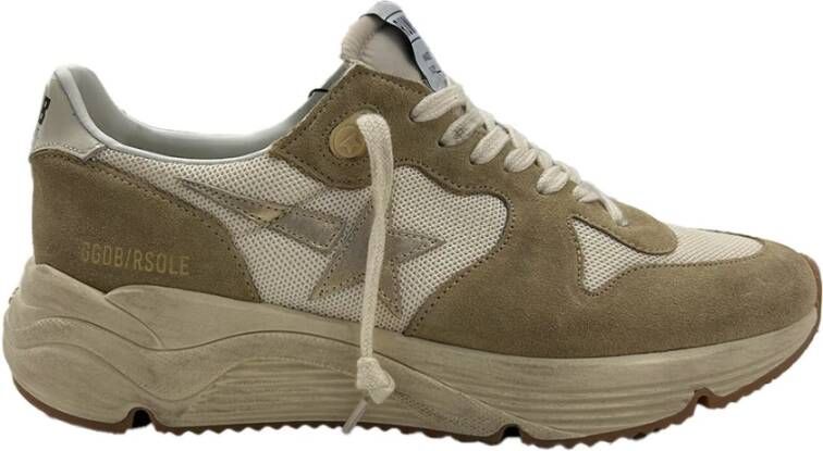 Golden Goose Low-Top Sneakers Running Leather Yellow Beige in geel