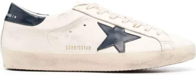 Golden Goose Beige Night Blue Leren Sneakers