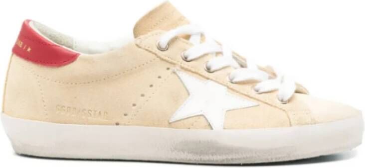 Golden Goose Beige Ster Sneakers Italië Platte Zool
