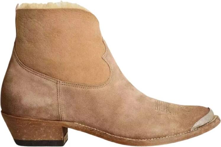 Golden Goose Beige suède cow laarzen