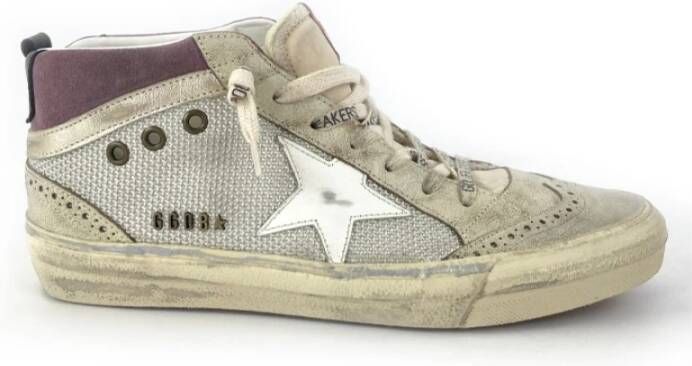 Golden Goose Beige Versleten Sneakers met Roze Hak Beige Dames