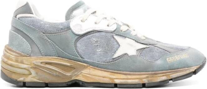 Golden Goose Blauwe Distressed Mesh Sneakers Blue Heren