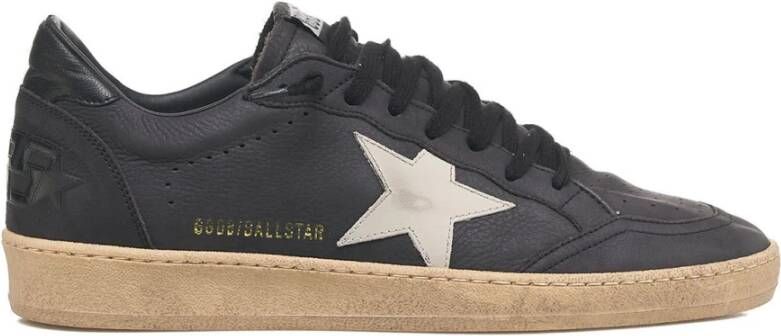Golden Goose Vernielde Effect Symbool Sneakers met Logo Black Heren