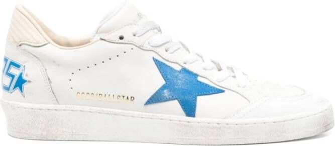 Golden Goose Witte Leren Ballstar Sneakers Bluette Ster White Heren