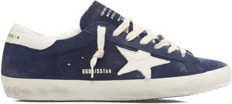 Golden Goose Heren Super Star Suede Sneaker Blauw Blue Heren