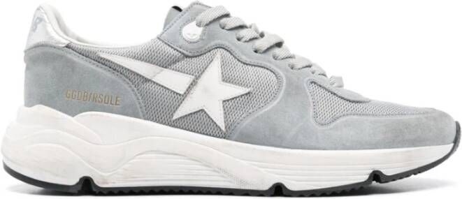 Golden Goose Blauwe Veterschoenen met Logopatch