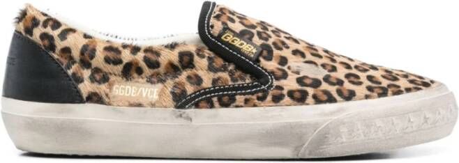 Golden Goose Bruin Leren Sneakers Stijlvol Ontwerp