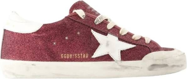 Golden Goose Burgundy Star Sneakers